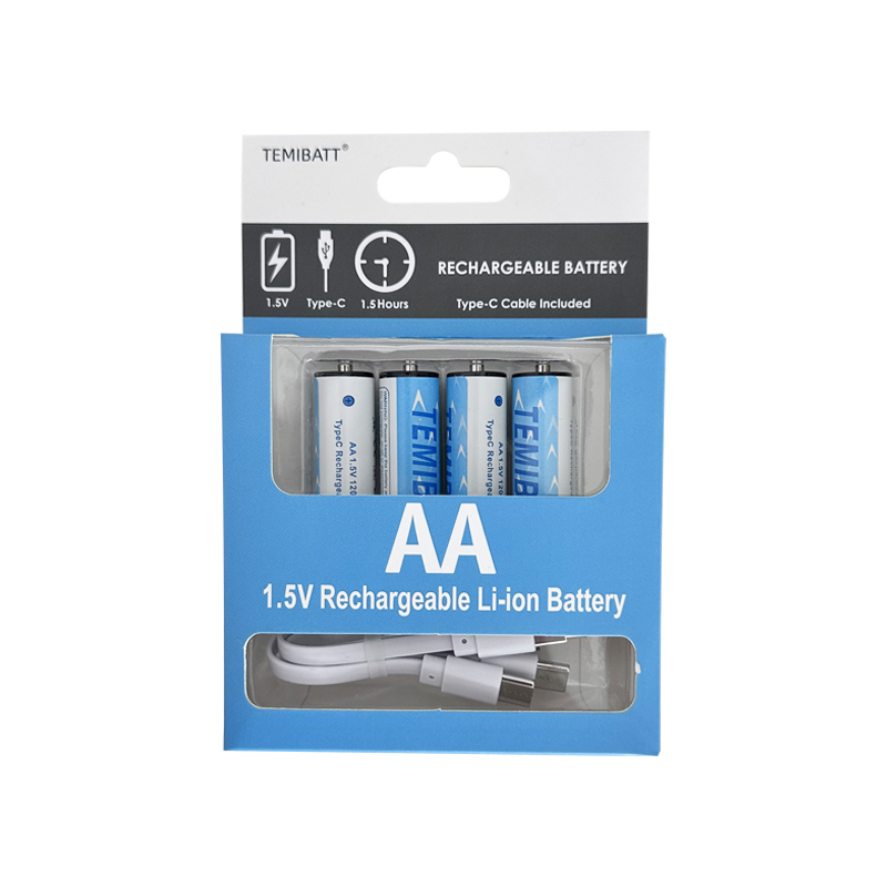 Temibatt AA Battery-1200- Light Blue Four Cell Pack