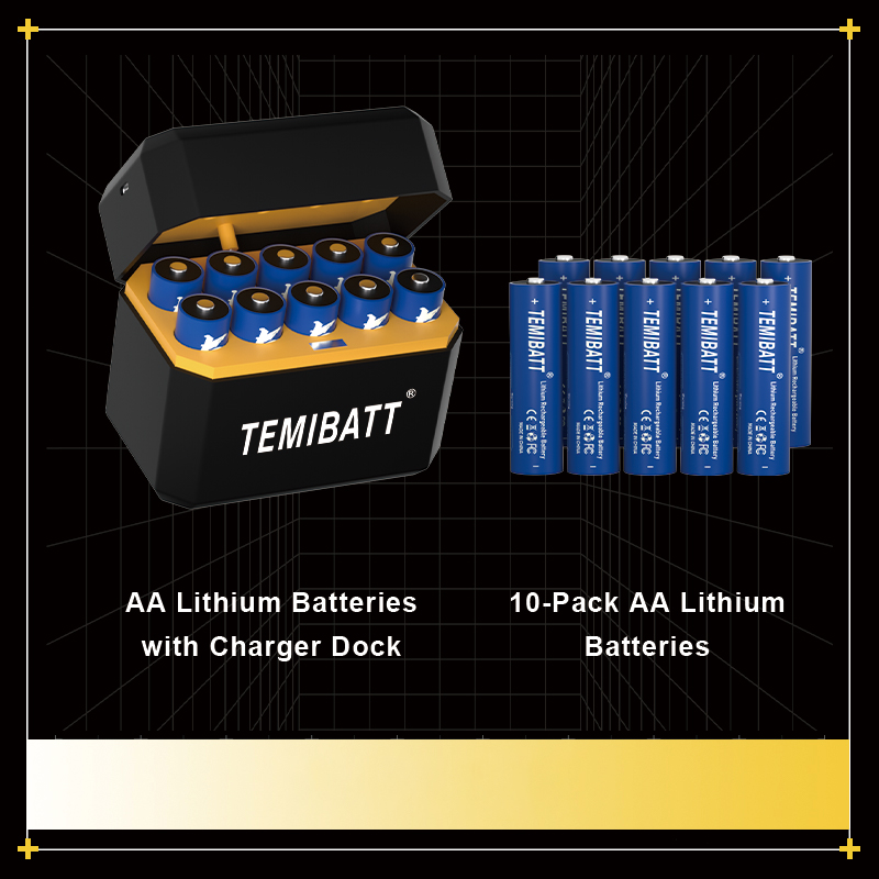 10 AA lithium batteries - smart flip charging compartment